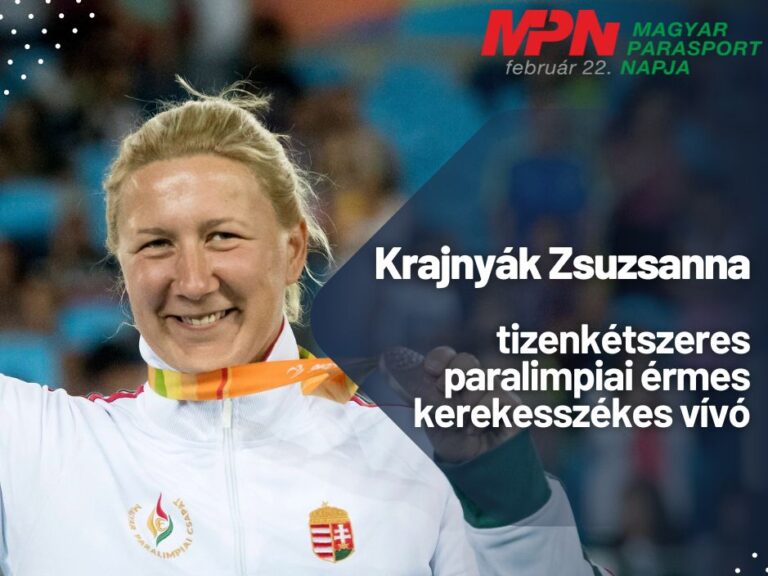 A Magyar Parasport Napja 2023 egyik nagykövete Krajnyák Zsuzsanna